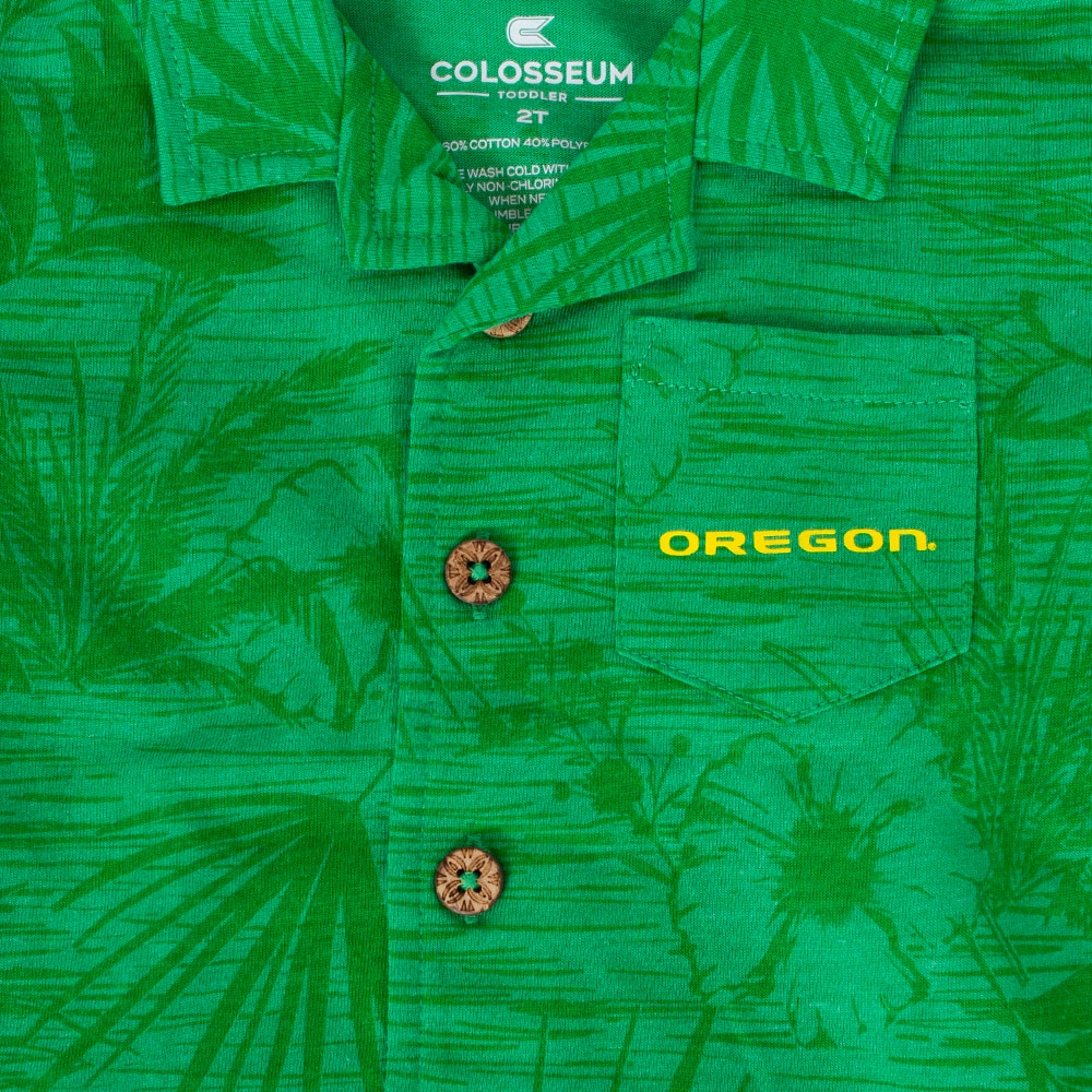Oregon, Colosseum, Green, Sets, Cotton Blend, Kids, Toddler, Toddler, Fern, Camp Shirt, Button, Shorts, 897227